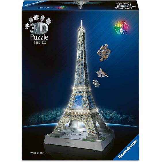 Puzzle 3d Tour Eiffel Illuminée 216 Pcs Bleu