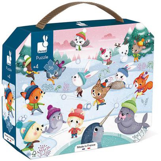 Puzzle Bataille De Boule De Neige 36 Pcs Bleu