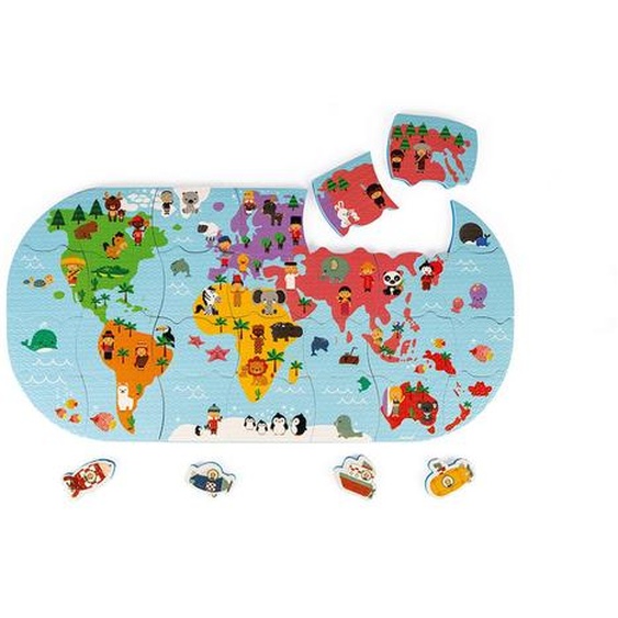 Puzzle Carte Des Explorateurs Du Bain Multicolore