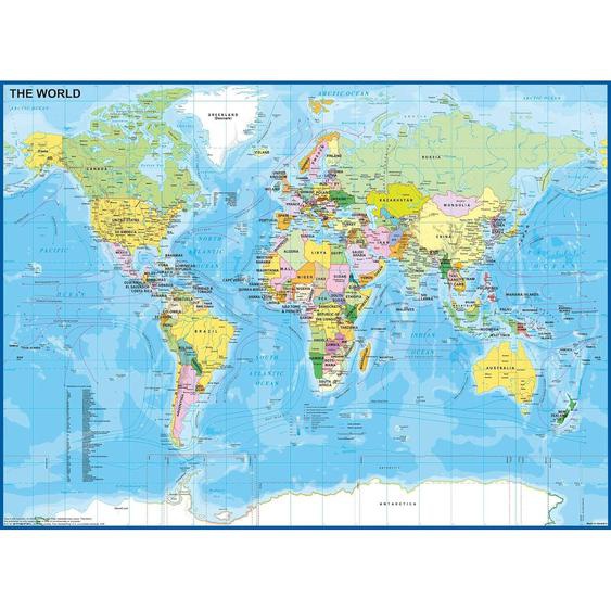 Puzzle Carte Du Monde 200 Pcs Bleu