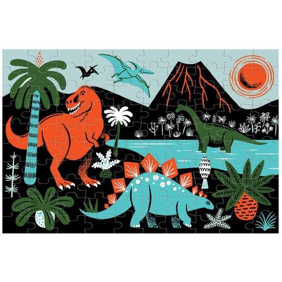 Puzzle - Dinosaures Glow In The Dark 100 Pièces Multicolor