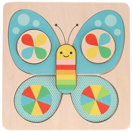 Puzzle En Bois À Étages – Jeu D’éveil Dès 18 Mois Multicolor
