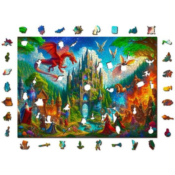 Puzzle En Bois Château Fantastique – Jeu D’assemblage Artistique Multicolor