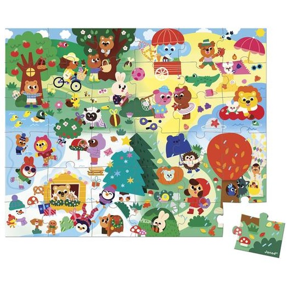 Puzzle Enfant 36 Pièces Thème Les 4 Saisons Multicolore
