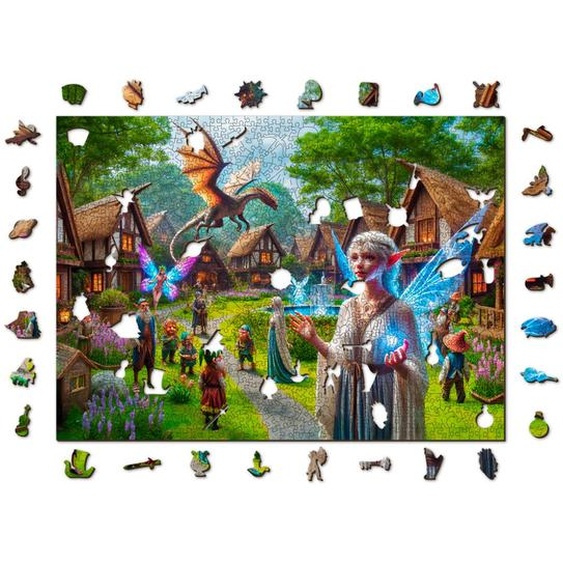 Puzzle - Fantasy Village Multicolor