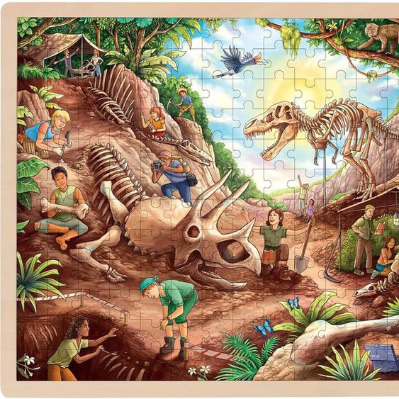 Puzzle Fouille Dinosaures Beige