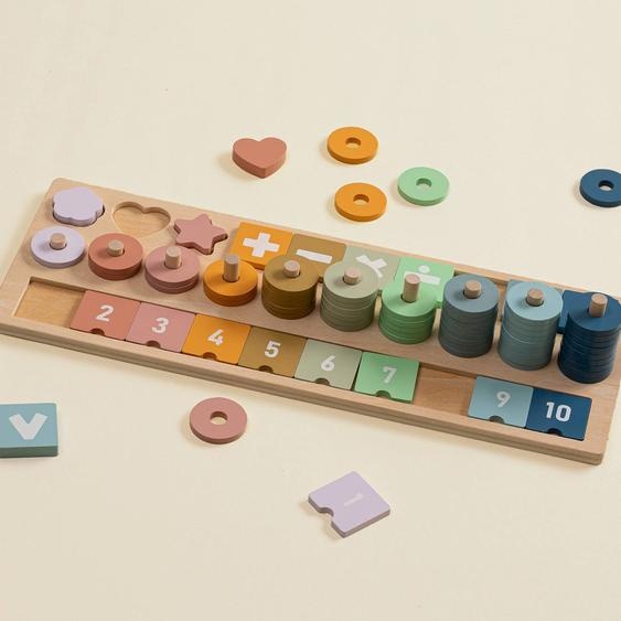 Puzzle Jeu Numéros En Bois - Numby Multicolore