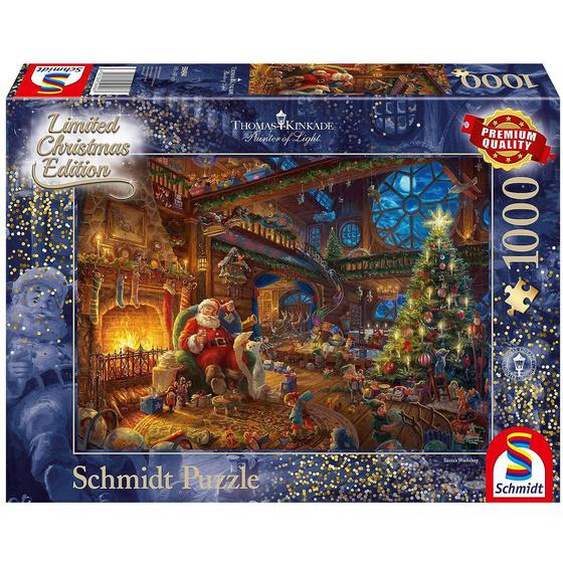 Puzzle Le Père Noël Et Ses Lutins 1000 Pcs Bleu