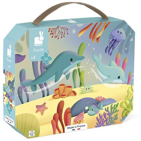 Puzzle Les Animaux Marins 36 Pcs Bleu