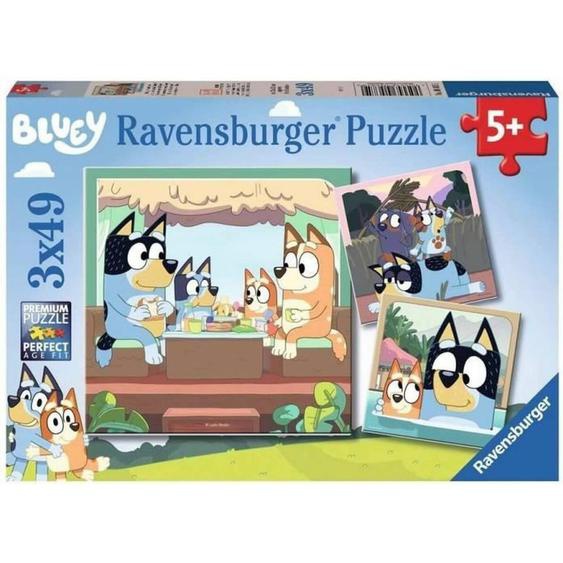 Puzzle Les Aventures De Bluey 3x49 Pcs Bleu