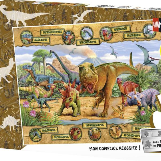 Puzzle Les Espèces De Dinosaures 150 Pcs Marron