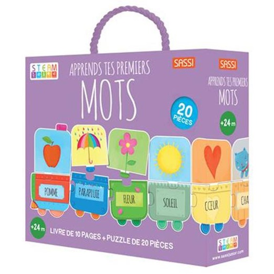 Puzzle & Livre Apprends Tes Premiers Mots Rouge