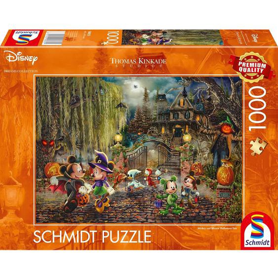 Puzzle Mickey Et Minnie Fêtent Halloween 1000 Pcs Orange