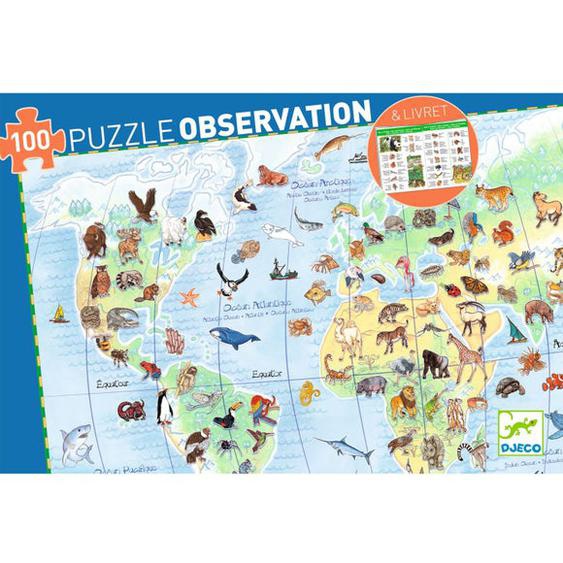 Puzzle observation Les animaux du monde 100 pièces