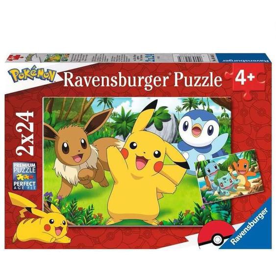 Puzzle Pikachu Et Ses Amis 2x24 Pcs Rouge