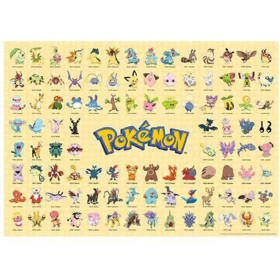 Puzzle Pokédex De La Région De Johto 1000 Pcs Blanc