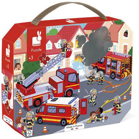 Puzzle Pompiers 24 Pcs Rouge