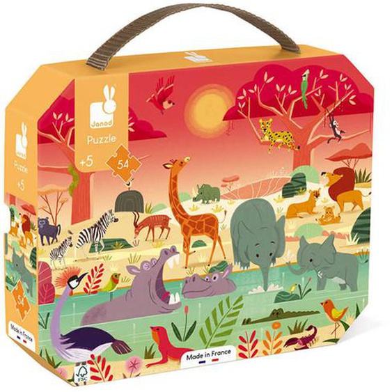Puzzle Réserve Animalière 54 Pcs Orange