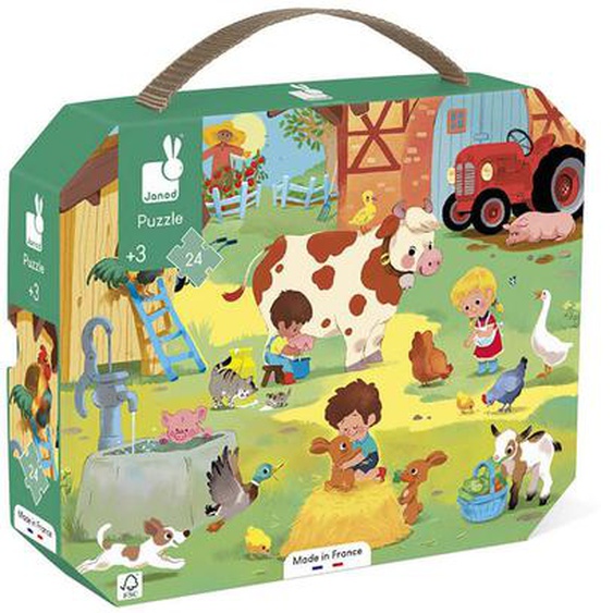 Puzzle Une Journée À La Ferme 24 Pcs Vert