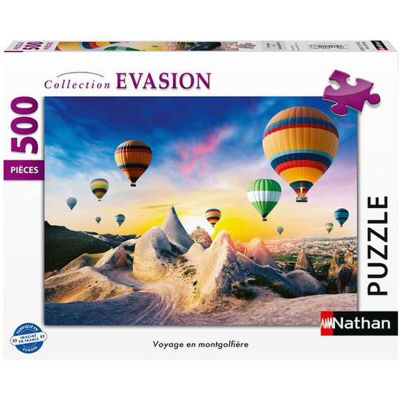 Puzzle Voyage En Montgolfière 500 Pièces Blanc