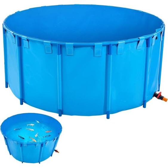 PVC réservoir à poissons 5000L - bassin à poissons 2400x1000mm - bassin à poissons pour koi - bassin à koi bleu