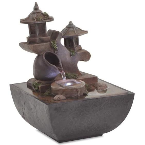 Pwshymi-Fontaine dintérieur avec lampe LED Polyrésine-X3320