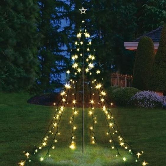 Pyramide lumineuse de jardin avec 200 LED Chaîne lumineuse Éclairage Filet lumineux