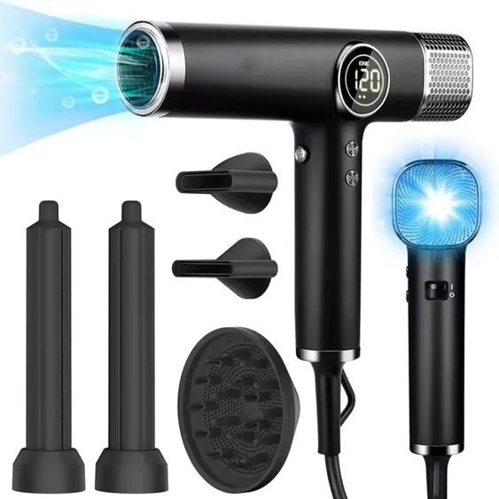 pythair 110000   Sèche-cheveux ionique négatif à moteur sans balais à grande vitesse, pour séchage rapide, sèche-cheveux thermo-contrôle à faible bruit