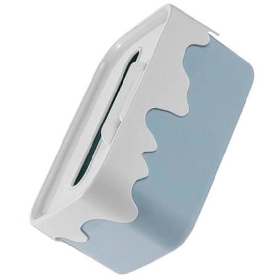 Qiilu boîte de rangement de serviettes en papier Boîte à mouchoirs de bureau, jolie boîte de rangement parfum mouchoir Gris Bleu