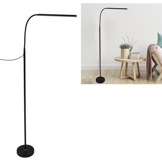 Qiilu lampe de bureau sur pied Lampadaire LED 3 températures de couleur 3000K 6000K 10 niveaux de luminosité col linge lampadaire