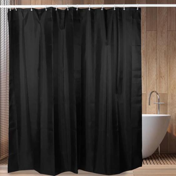 Rideau de douche - QIILU - 150x180 cm - Imperméable - Polyester - Noir