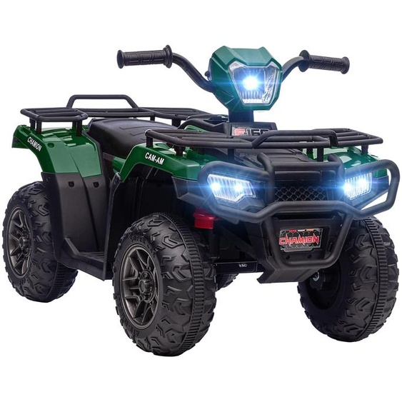 Quad lectrique enfant 12V, voiture lectrique enfants, double moteur, phares et musique, 88x45x50cm, vert