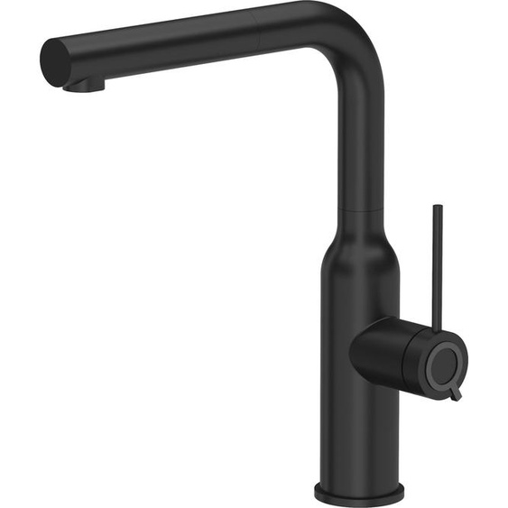 QUADRON Robinet de cuisine ANGELINA Q LINE SteelQ, Mitigeur 360°, Robinet de cuisine en acier inoxydable, Couleur : Noir, Hauteur : 31 cm, Robinet pour cuisine