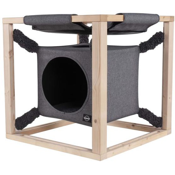Quapas! Lit pour chats avec hamac Catcube Gris M 54x54x54 cm