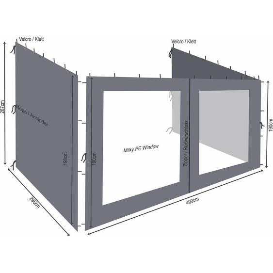 3 Parois Panneau latéral 3 x 4 Pergola 3x4m Anthracite