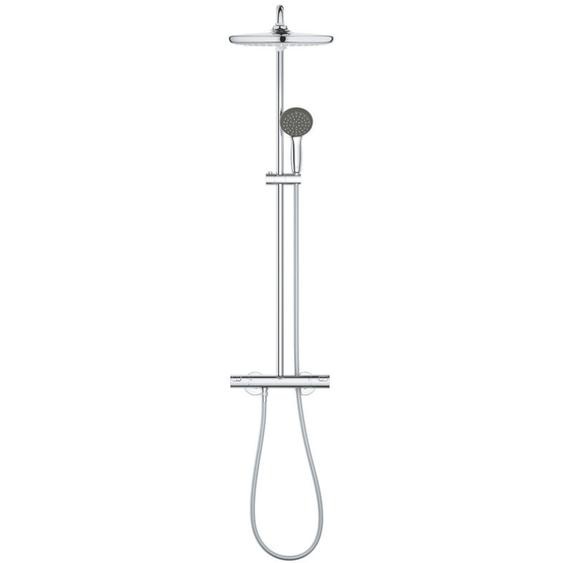 Quickfix Colonne de douche thermostatique xxl Round 250 + Douchette 2 jets, Chrome (26816022) - Grohe