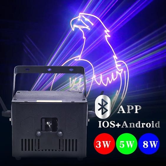 QUNAO Projecteur Laser RGB 5W DMX DJ, lumières de fête, Disco de mariage, lumière Laser 3W pour événement de danse, éclairage sonore, livraison rapide