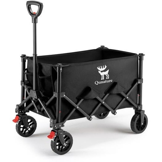 Qunature Chariot de camping pliable Camping Trolley Garten Bollerwagen 120KG, Noir