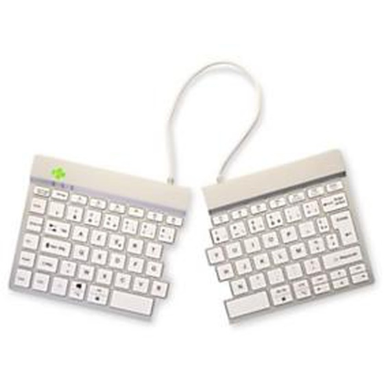 R-Go Tools Split Break - Clavier ergonomique sans fil Bluetooth - Transportable - Blanc