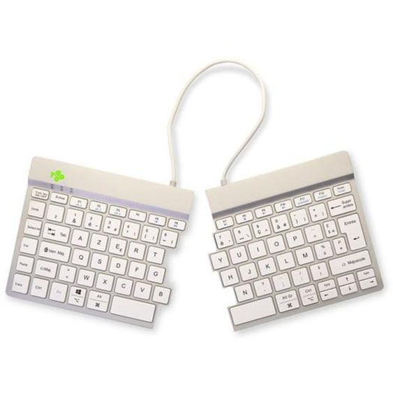 R-Go Tools Split Break Clavier ergonomique sans fil Bluetooth - Transportable - Blanc