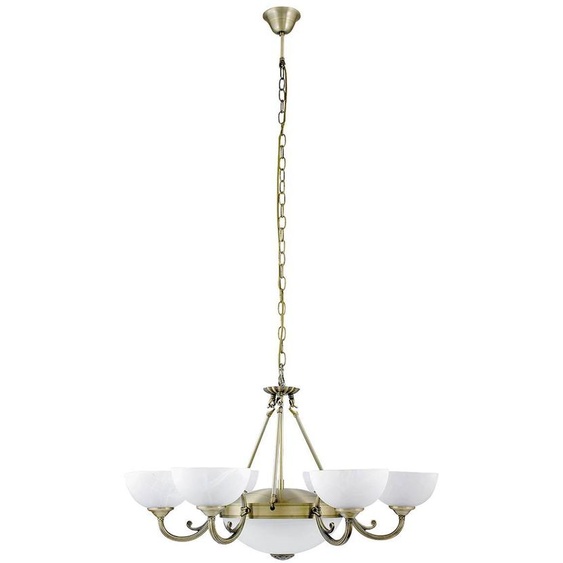 Rabalux 8546 Lustre 8 spots Marlene, E27-E14, bronze-argent-blanc, rond, classique, ø800mm