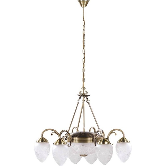 Rabalux 8636 Lustre 8 spots Annabella, E27-E14, bronze-argent-blanc, rond, classique, ø700mm