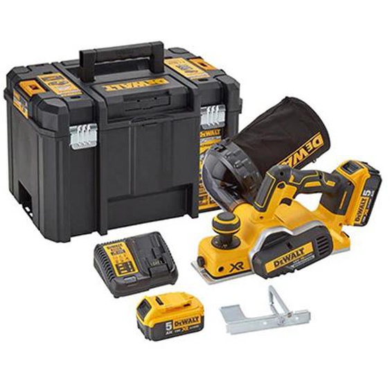 Rabot 18V XR + 2 batteries 5Ah + chargeur + coffret TSTAK + sac à poussière - DEWALT - DCP580P2T-QW