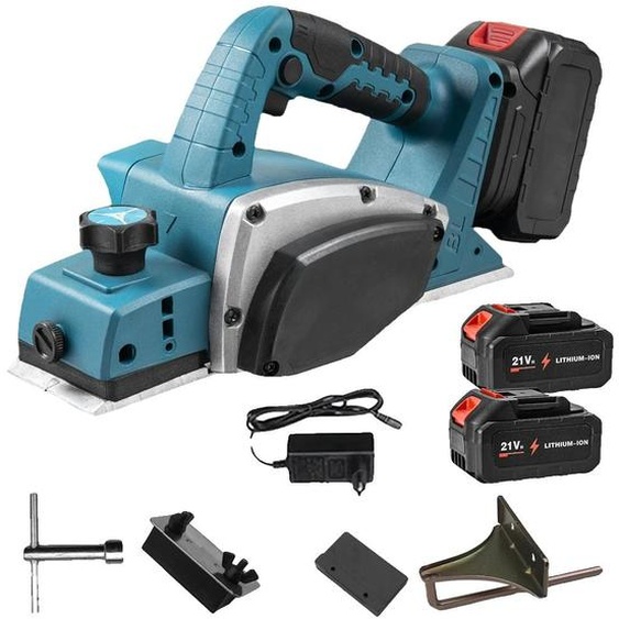Rabot électrique sans fil, coupe à grande vitesse, design ergonomique, livré avec 2 batteries