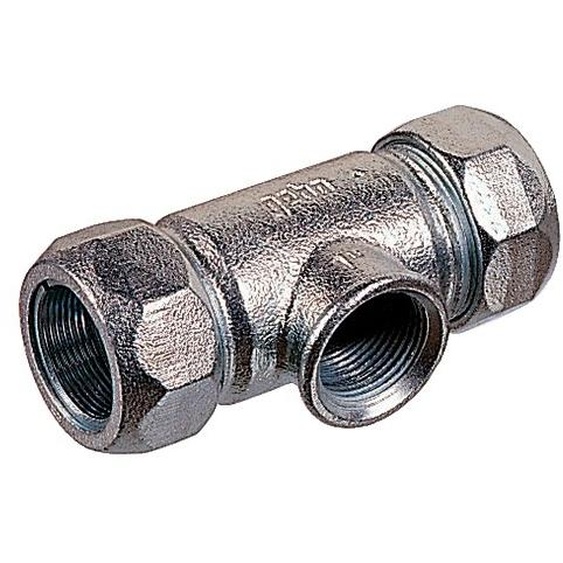 Raccord té égal avec piquage femelle DN25 1 - GEBO - 01.150.04.03