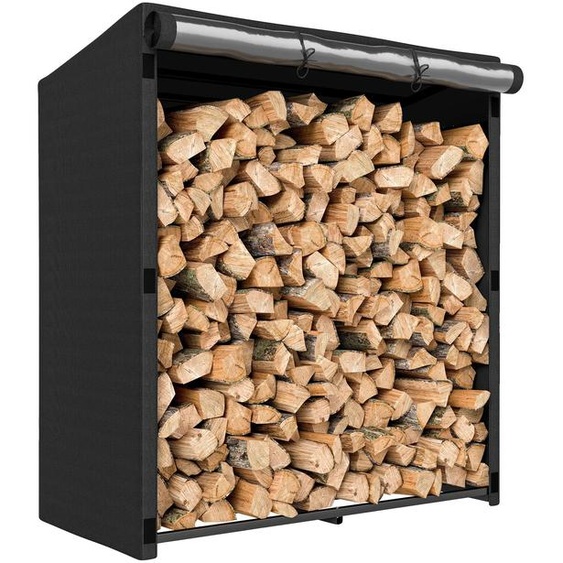 Rack à bois, cadre en acier durable, couverture imperméable, chocolat