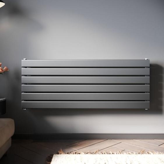 Radiateur eau chaude en acier 465x1200 mm Bicouche Anthracite Horizontal Radiateur chauffage central (950W) - Sonni