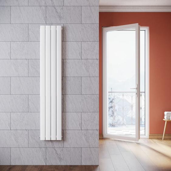 Radiateur eau chaude en acier Conception murale Vertical Tube plat Radiateur chauffage central 1600x311mm Panneau Double Blanc (938W) - Sonni