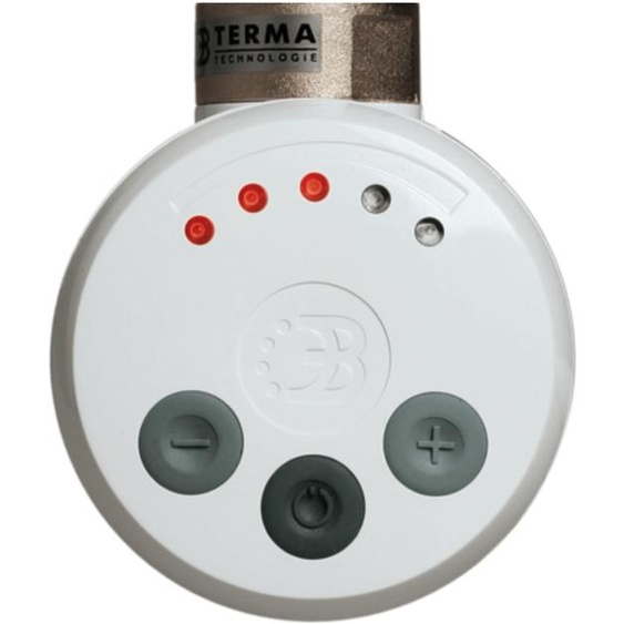 Radiateur électrique de 400 watts, blanc, avec thermostat – Régulateur Terma MEG pour radiateurs de salle de bain, compatible avec les systèmes électriques et mixtes, avec prise