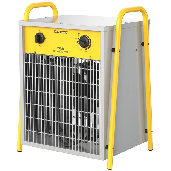 Radiateur électrique ventilé - Puissance : 22 kW - Tension : 400 volts - Boîtier en acier argenté